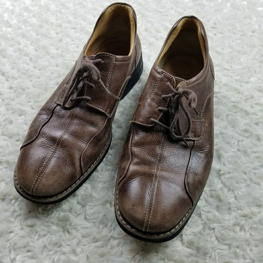 Johnston & Murphy Brown Leather Dress Shoes Sz 11 - Picture 2 of 6